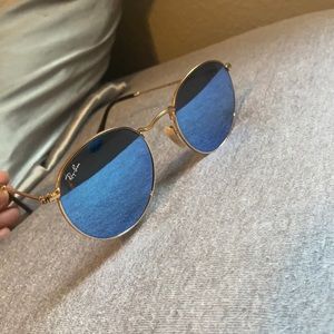 Ray-Ban blue frame sunglasses